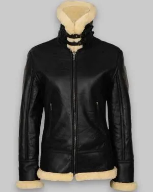 Women's B3 Black Shearling Leather Jacket