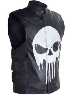 Jon Bernthal Frank Castle The Punisher Black Leather Vest