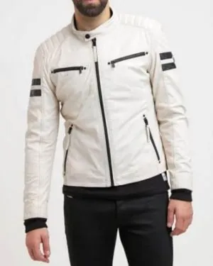 Men-Genuine-Lambskin-White-Retro-Motorcycle-Leather-Jacket