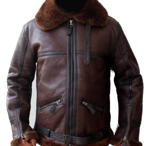 Coffmen Brown Shearling Leather Jacket