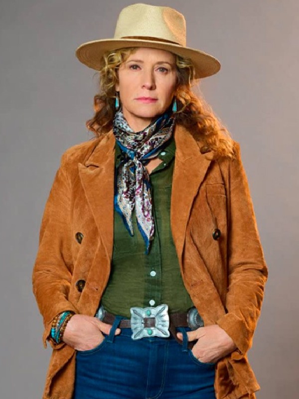 Nancy Travis Ride 2023 Brown Coat Hit Jacket