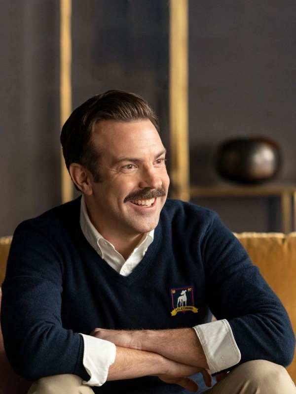 Jason Sudeikis Ted Lasso Sweater - Blue Jason Sudeikis Ted Lasso Sweater - Blue