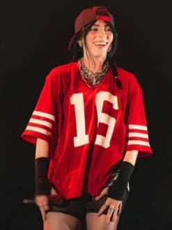 Billie Eilish Red Oversized Jersey - Hit Jacket
