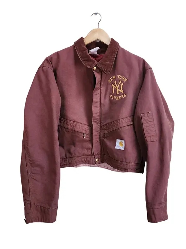 Vintage 90’s New York Yankees Maroon Crop Jacket Vintage 90’s New York Yankees Maroon Crop Jacket