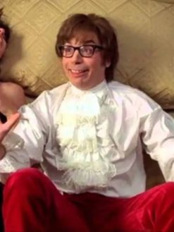 Mike Myers Movie Austin Powers White Ruffle Shirt