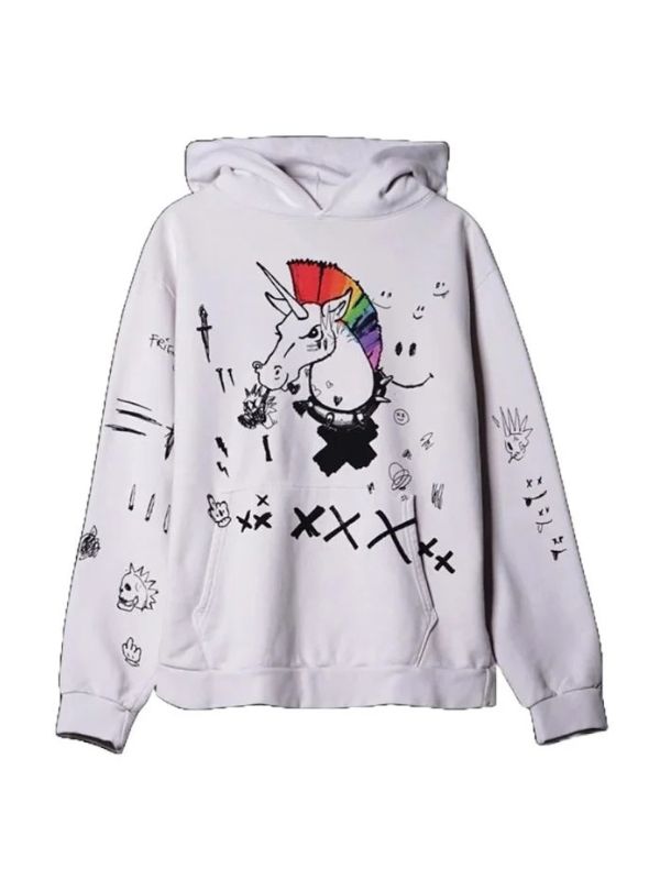 The Voice S27 Team Adam Levine White Printed Hoodie The Voice S27 Team Adam Sweatshirt – White