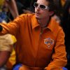 Timothee Chalamet Knicks Game Six Orange Jacket