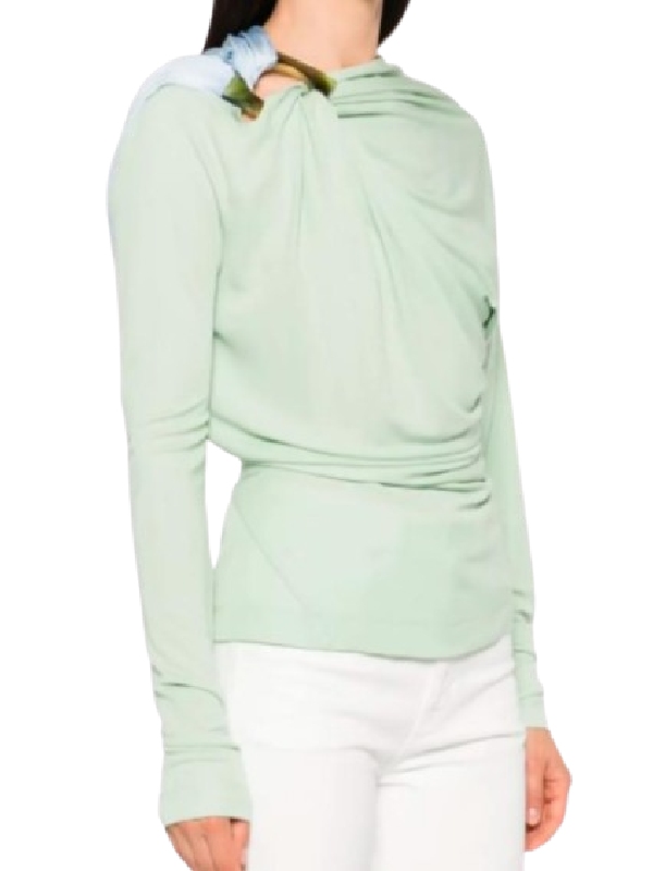 The Today Show 2025 Jill Martin Drape Sky-Blue Top The Today Show 2025 Jill Martin Mint Green Drape Asymmetric Top