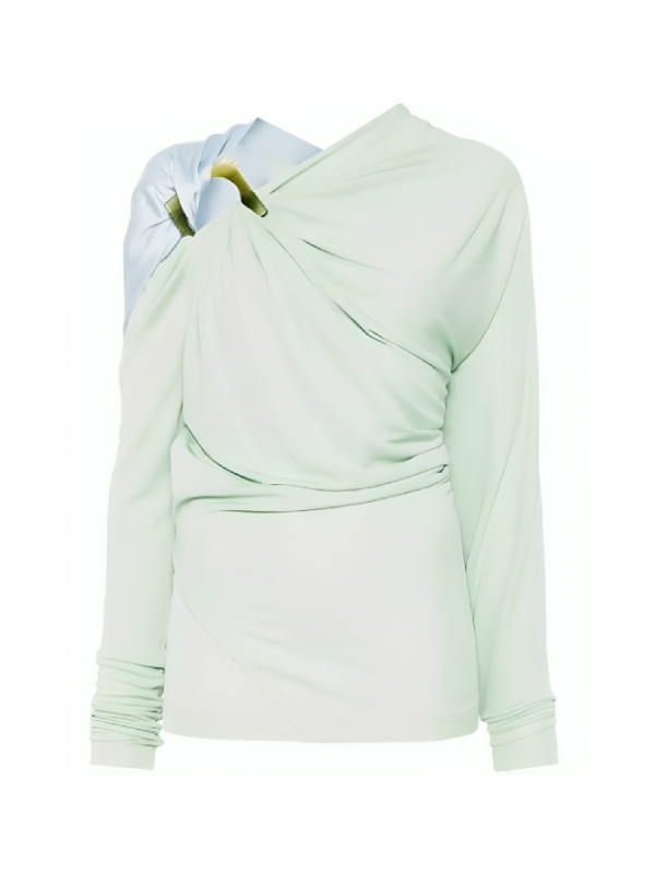 The Today Show 2025 Jill Martin Drape Top _ Upto 50% Off The Today Show 2025 Jill Martin Drape Sky-Blue Top