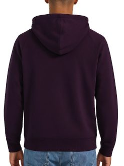 Plain Full Zip Purple Hoodie