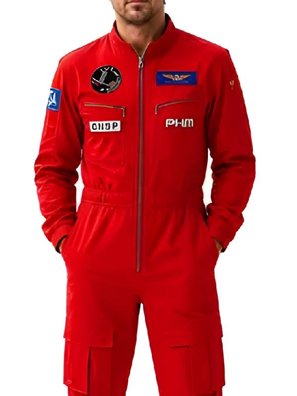 Movie Project Hail Mary 2026 Ryan Gosling NASA Logo, Meatball Sleeve Patch & Reinforced Accordion Shoulder Panels Red Space Mission Jumpsuit Ryan Gosling Movie Project Hail Mary 2026 Ryland Grace White Space Mission Sci-Fi Jumpsuit