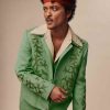 Bruno Mars Music Video I Just Might 2026 Green Floral 3 Piece Suit