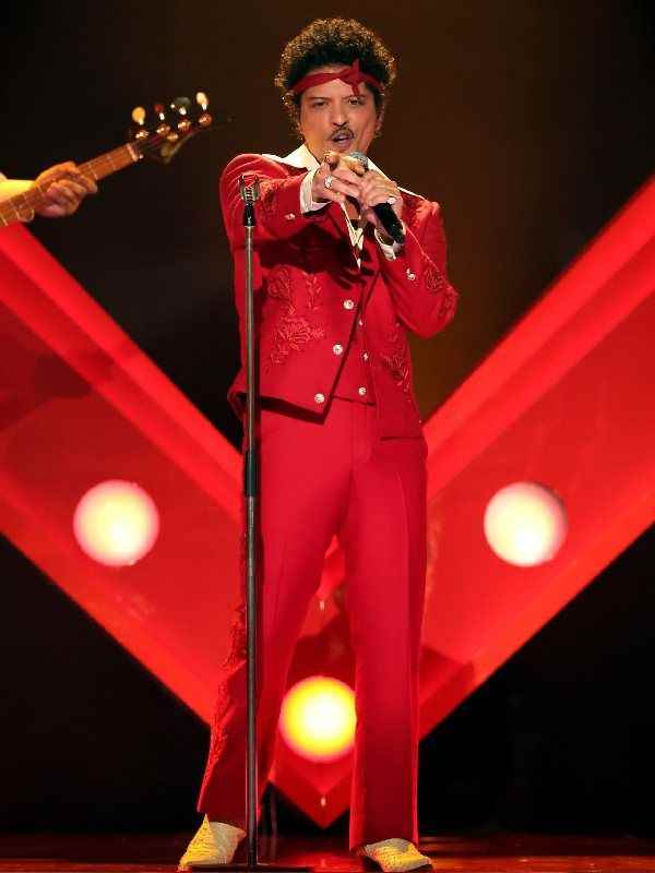 Bruno Mars Music Video I Just Might 2026 Green Floral 3 Piece Suit - Unisex Bruno Mars I Just Might Blazer