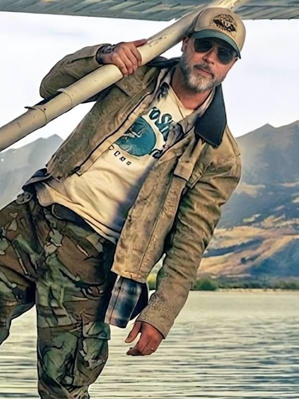 Heart of the Beast 2026 James Belmont Full-Zip Canvas Workwear Cotton Jacket - Beige Heart Of The Beast Brad Pitt Beige Jacket