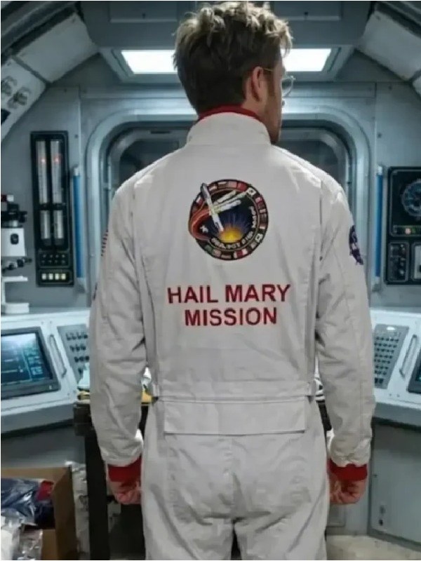 Ryan Gosling Movie Project Hail Mary Ryland Grace White Jumpsuit Project Hail Mary Ryan Gosling Mission Space Jumpsuit
