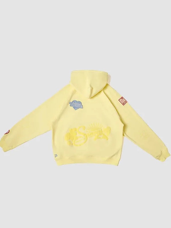 Salish Matter 2026 Sincerely Yours The Anniversary Pullover Hoodie - Yellow (1) Salish Matter 2026 Sincerely Yours The Anniversary Signature Puff Print Graphics, Front Lettering & Sleeve Patch Light Yellow Pullover Hoodie